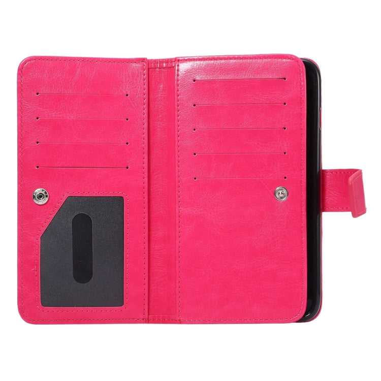 For iPhone 6 Plus & 6s Plus Two in One Separable Crazy Horse Texture Horizontal Flip Leather Wallet Case with 9 Card Slots & Lanyard