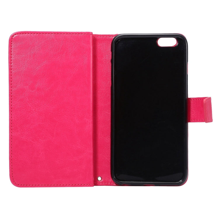 For iPhone 6 Plus & 6s Plus Two in One Separable Crazy Horse Texture Horizontal Flip Leather Wallet Case with 9 Card Slots & Lanyard
