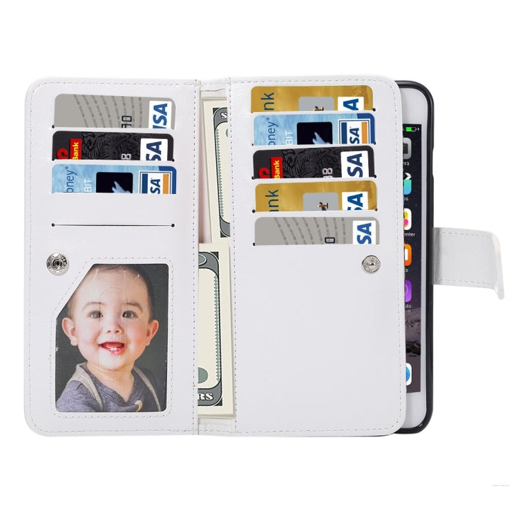 For iPhone 6 Plus & 6s Plus Two in One Separable Crazy Horse Texture Horizontal Flip Leather Wallet Case with 9 Card Slots & Lanyard