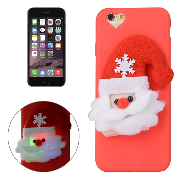 For iPhone 6 Plus & 6s Plus 3D Santa Claus Pattern TPU Protective Case with Light