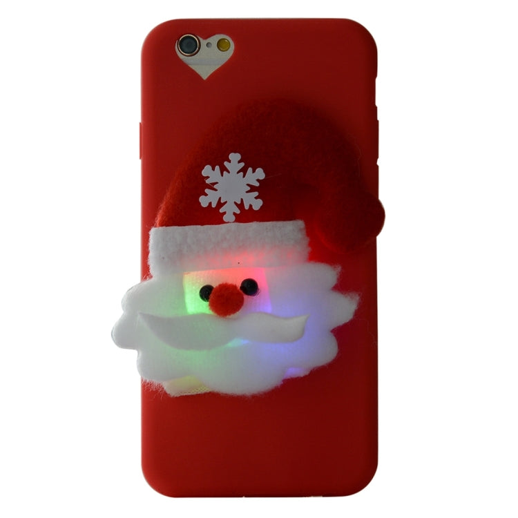 For iPhone 6 Plus & 6s Plus 3D Santa Claus Pattern TPU Protective Case with Light