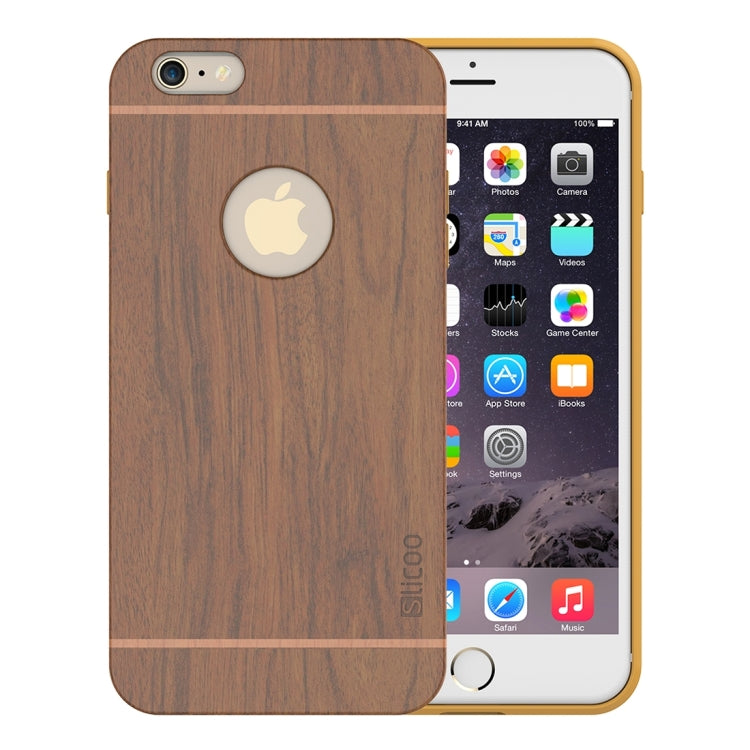 Slicoo for iPhone 6 Plus & 6s Plus Artistic Wood Grain Dual-layer Cherry Wood + TPU Combination Case