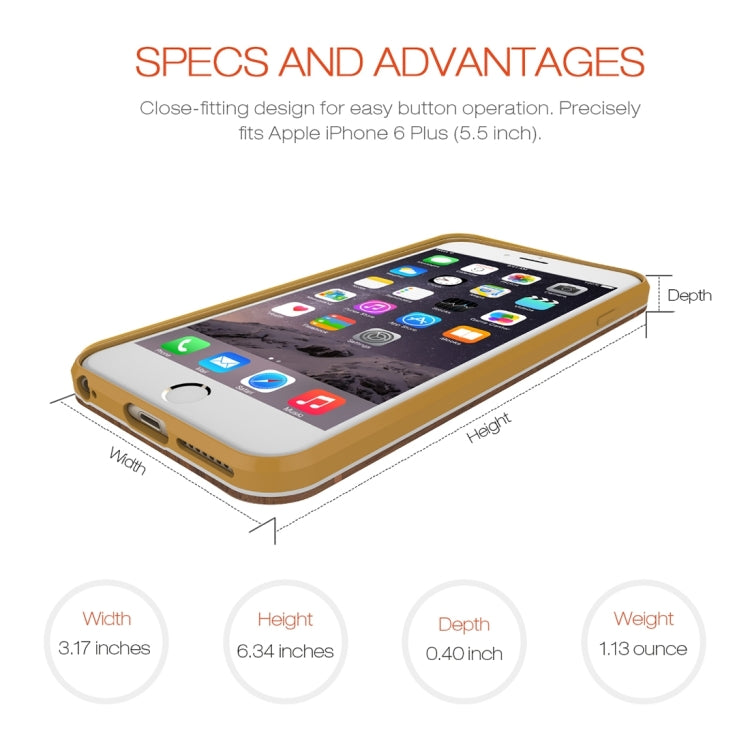 Slicoo for iPhone 6 Plus & 6s Plus Artistic Wood Grain Dual-layer Cherry Wood + TPU Combination Case