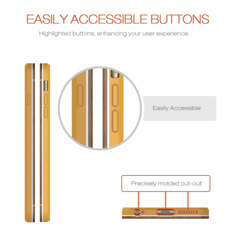 Slicoo for iPhone 6 Plus & 6s Plus Artistic Wood Grain Dual-layer Cherry Wood + TPU Combination Case