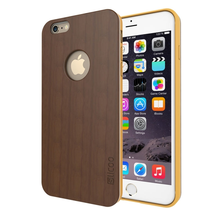 Slicoo for iPhone 6 Plus & 6s Plus Artistic Wood Grain Dual-layer Cherry Wood + TPU Combination Case