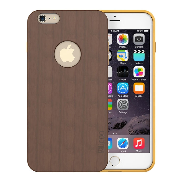 Slicoo for iPhone 6 Plus & 6s Plus Artistic Wood Grain Dual-layer Cherry Wood + TPU Combination Case