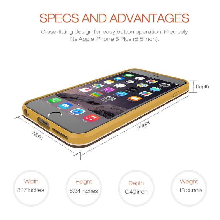 Slicoo for iPhone 6 Plus & 6s Plus Artistic Wood Grain Dual-layer Cherry Wood + TPU Combination Case