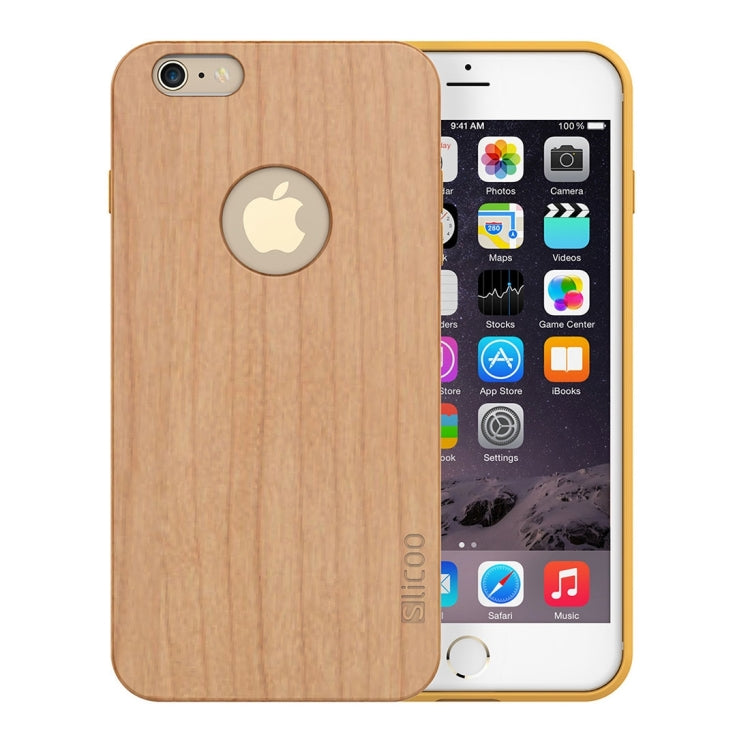 Slicoo for iPhone 6 Plus & 6s Plus Artistic Wood Grain Dual-layer Cherry Wood + TPU Combination Case