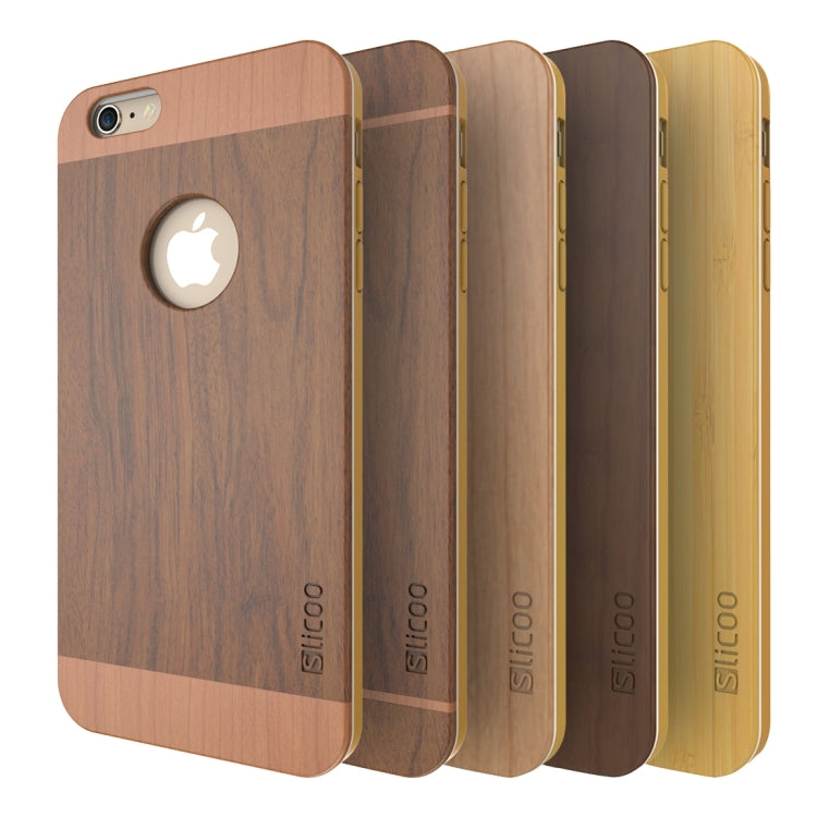 Slicoo for iPhone 6 Plus & 6s Plus Artistic Wood Grain Dual-layer Cherry Wood + TPU Combination Case