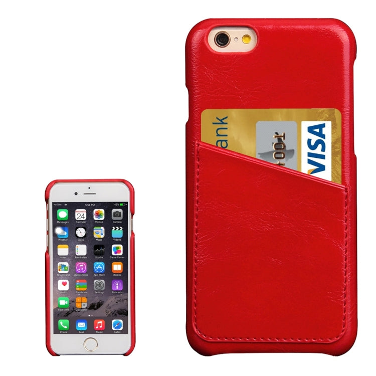 For iPhone 6 Plus & 6s Plus Fashionable Crazy Horse Texture Leather Back Cover with Card Slots