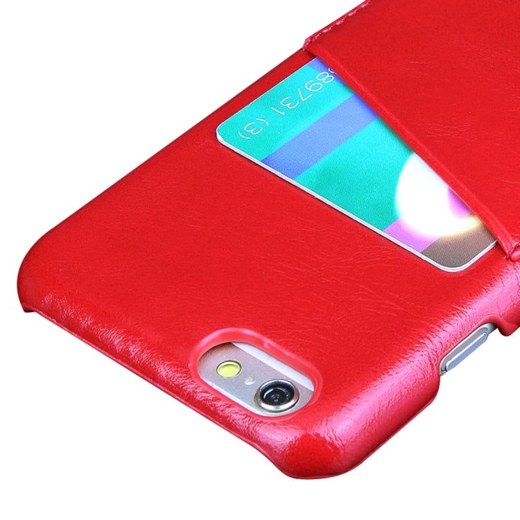 For iPhone 6 Plus & 6s Plus Fashionable Crazy Horse Texture Leather Back Cover with Card Slots
