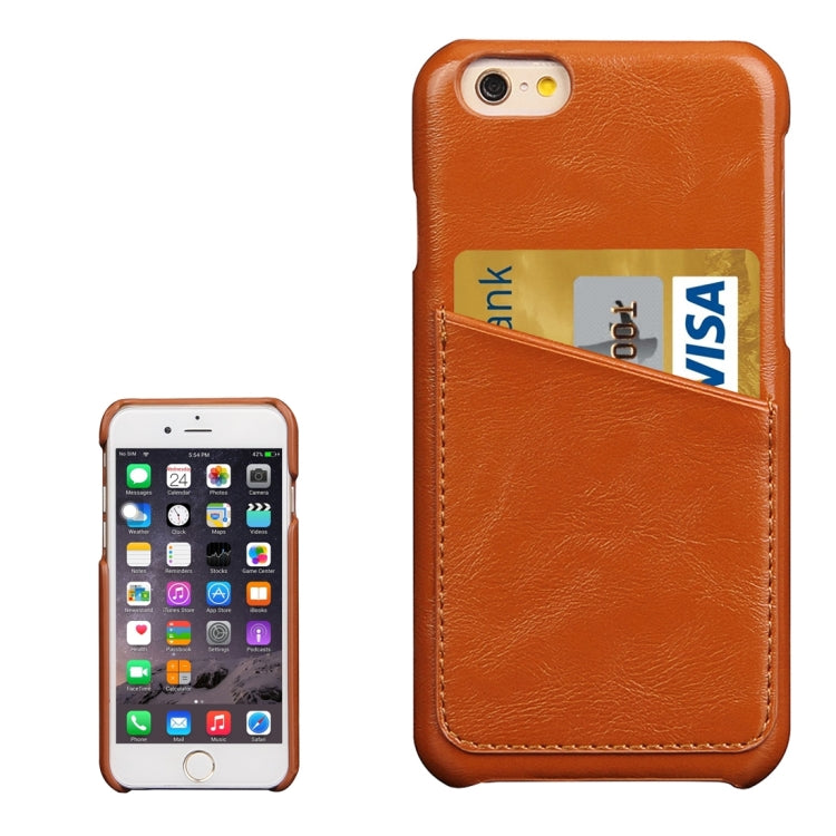 For iPhone 6 Plus & 6s Plus Fashionable Crazy Horse Texture Leather Back Cover with Card Slots