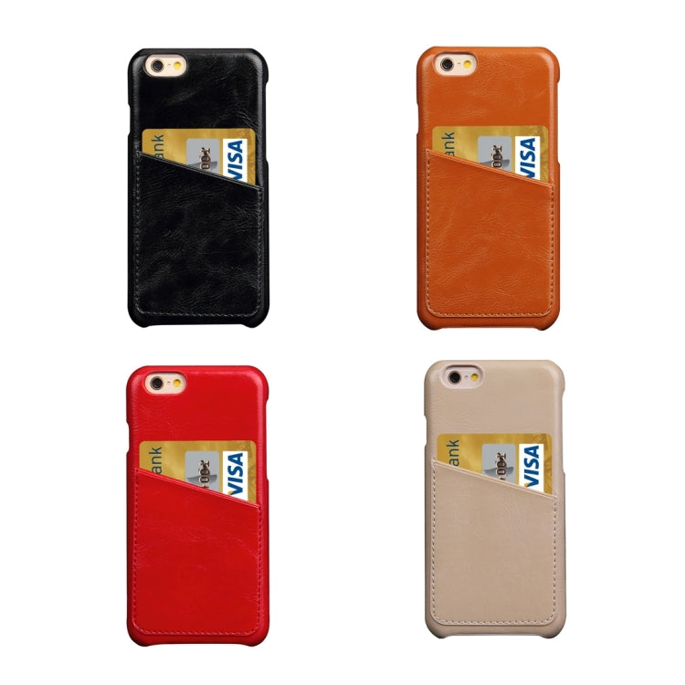For iPhone 6 Plus & 6s Plus Fashionable Crazy Horse Texture Leather Back Cover with Card Slots