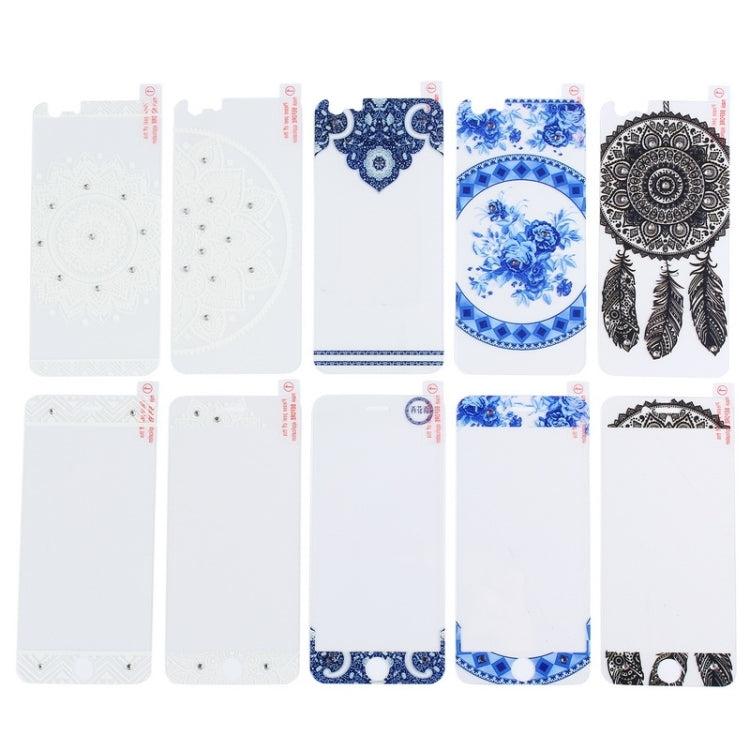 0.3mm 3D Colorized Relief Girl Pattern Diamond Encrusted Front + Back Tempered Glass Screen Protector for iPhone 6 Plus & 6s Plus