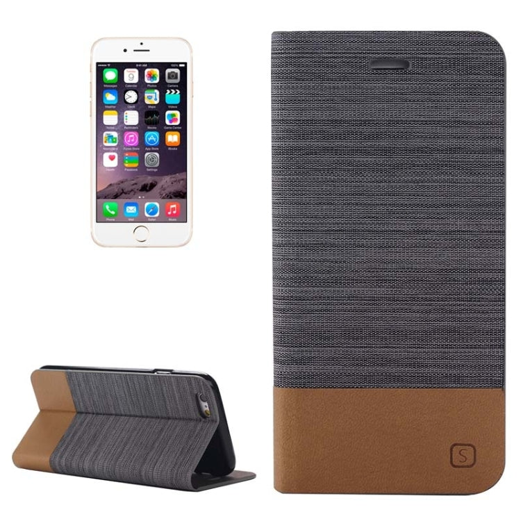 Horizontal Flip Canvas Leather Case with Card Slot & Holder for iPhone 6 Plus & 6S Plus