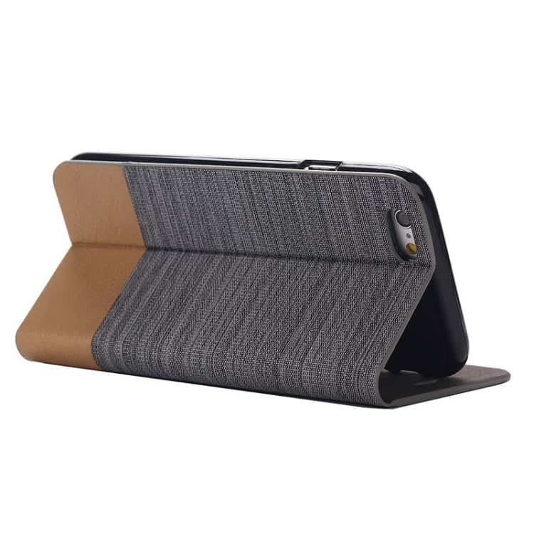 Horizontal Flip Canvas Leather Case with Card Slot & Holder for iPhone 6 Plus & 6S Plus