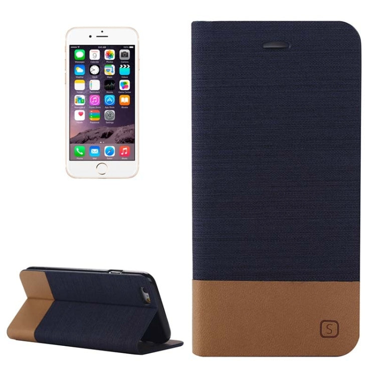 Horizontal Flip Canvas Leather Case with Card Slot & Holder for iPhone 6 Plus & 6S Plus