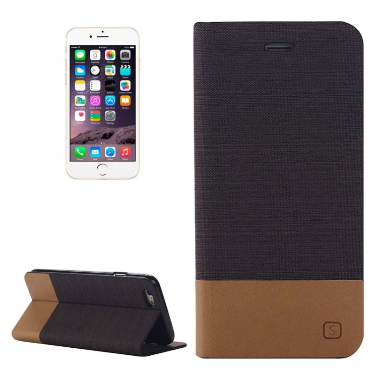 Horizontal Flip Canvas Leather Case with Card Slot & Holder for iPhone 6 Plus & 6S Plus