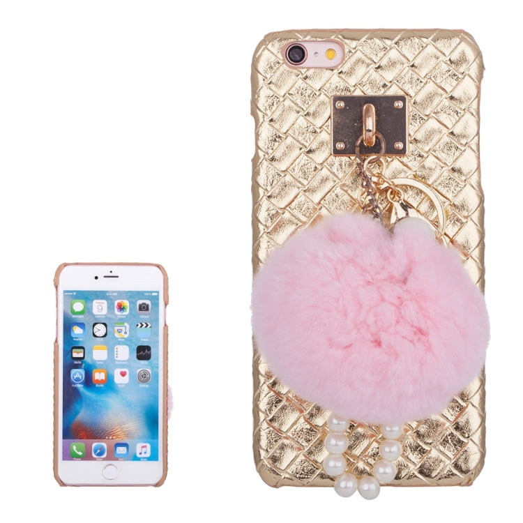 Woven Texture Hard Case with Removable Lovely Chuzzle Key Rings for iPhone 6 Plus & 6s Plus
