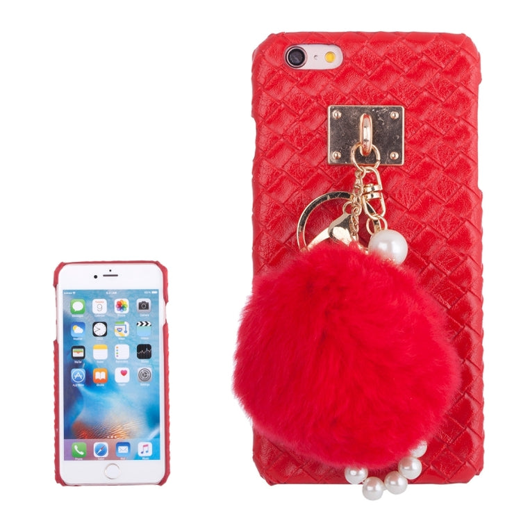 Woven Texture Hard Case with Removable Lovely Chuzzle Key Rings for iPhone 6 Plus & 6s Plus