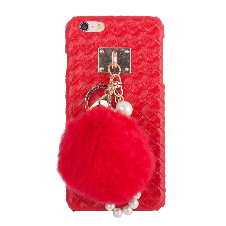Woven Texture Hard Case with Removable Lovely Chuzzle Key Rings for iPhone 6 Plus & 6s Plus