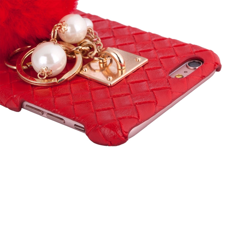 Woven Texture Hard Case with Removable Lovely Chuzzle Key Rings for iPhone 6 Plus & 6s Plus