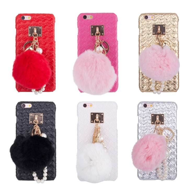 Woven Texture Hard Case with Removable Lovely Chuzzle Key Rings for iPhone 6 Plus & 6s Plus