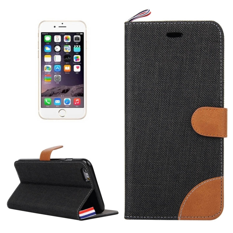 For iPhone 6 Plus & 6s Plus Denim Texture Horizontal Flip Leather Case with Card Slots & Holder & Lanyard