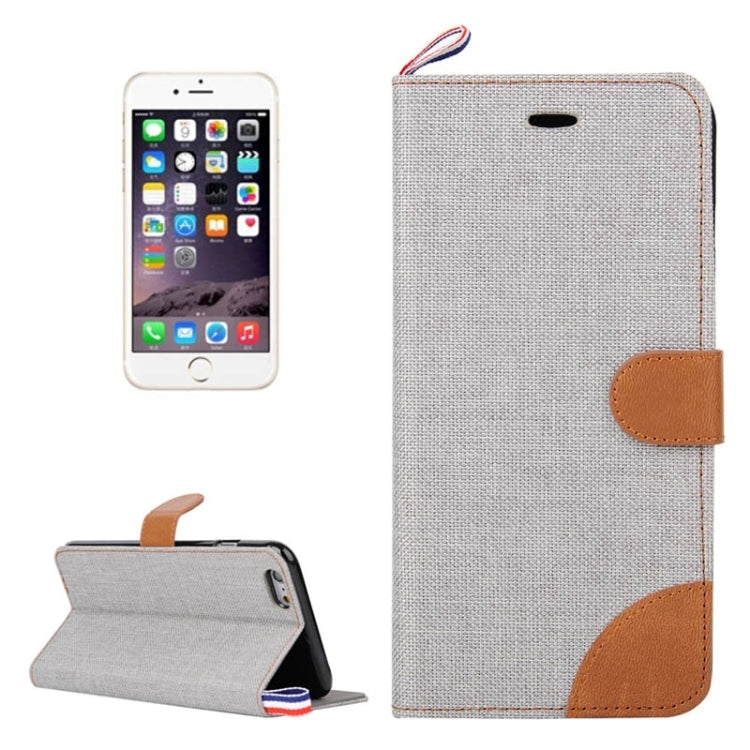 For iPhone 6 Plus & 6s Plus Denim Texture Horizontal Flip Leather Case with Card Slots & Holder & Lanyard
