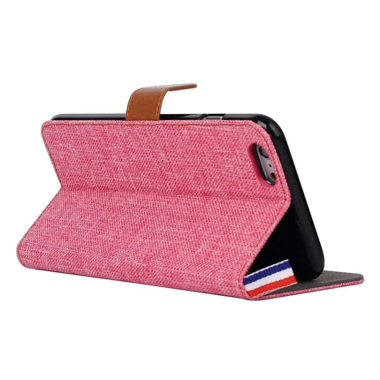 For iPhone 6 Plus & 6s Plus Denim Texture Horizontal Flip Leather Case with Card Slots & Holder & Lanyard
