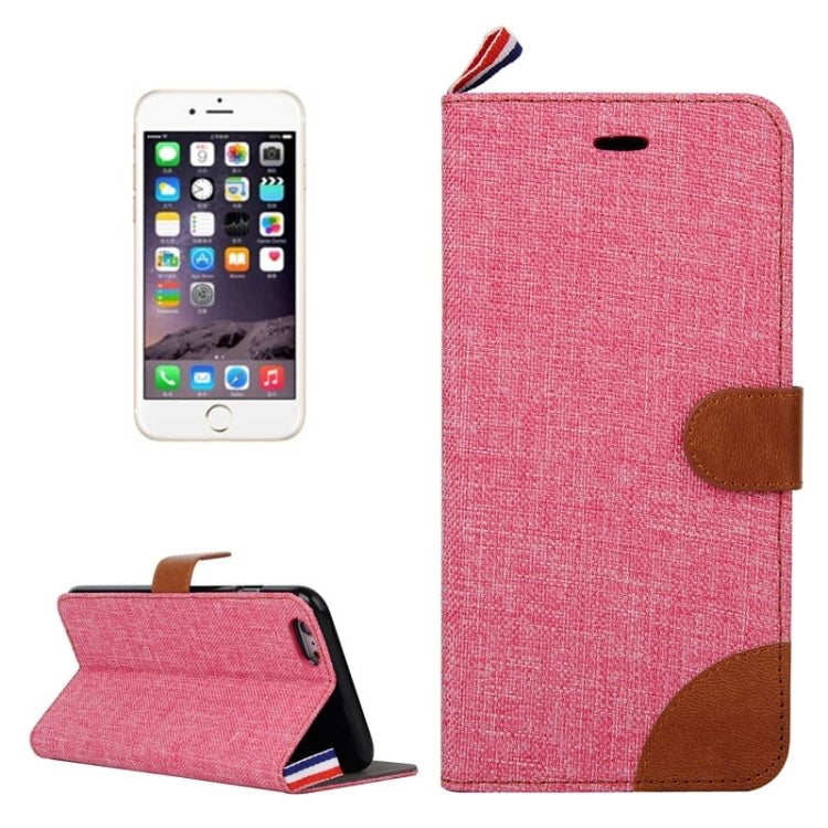 For iPhone 6 Plus & 6s Plus Denim Texture Horizontal Flip Leather Case with Card Slots & Holder & Lanyard