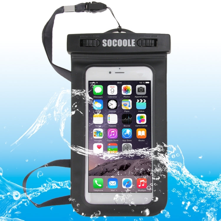 SOCOOLE WPC-003 Universal Waterproof Bag for iPhone 6 & 6s, Samsung S6 / Note 4 / Note 3 / Note 2 etc. All Below 6.0 inch Smart Phones, IPX8 Certified