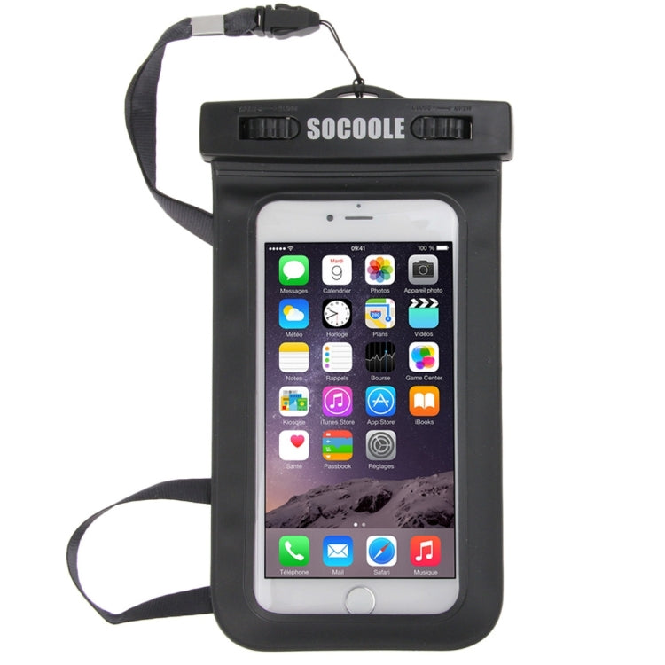 SOCOOLE WPC-003 Universal Waterproof Bag for iPhone 6 & 6s, Samsung S6 / Note 4 / Note 3 / Note 2 etc. All Below 6.0 inch Smart Phones, IPX8 Certified