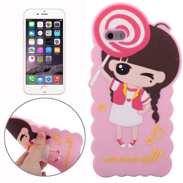 3D Style Cartoon Cute Xiaoxi Pattern Silicone Case for iPhone 6 Plus(Pink)