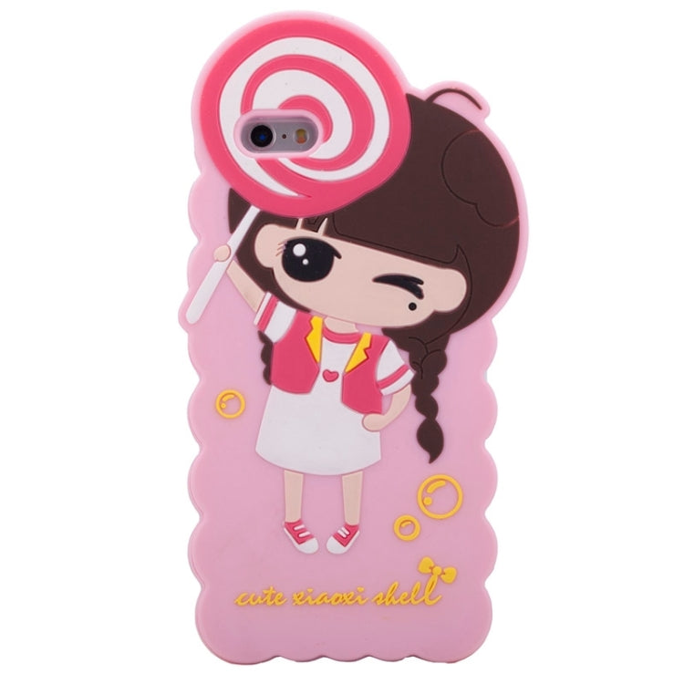 3D Style Cartoon Cute Xiaoxi Pattern Silicone Case for iPhone 6 Plus(Pink)