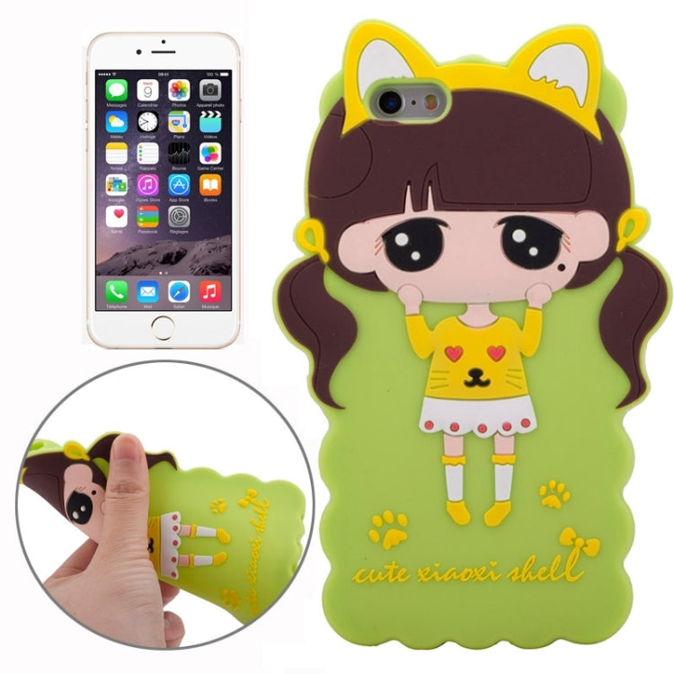 3D Style Cartoon Cute Xiaoxi Pattern Silicone Case for iPhone 6 Plus(Green)
