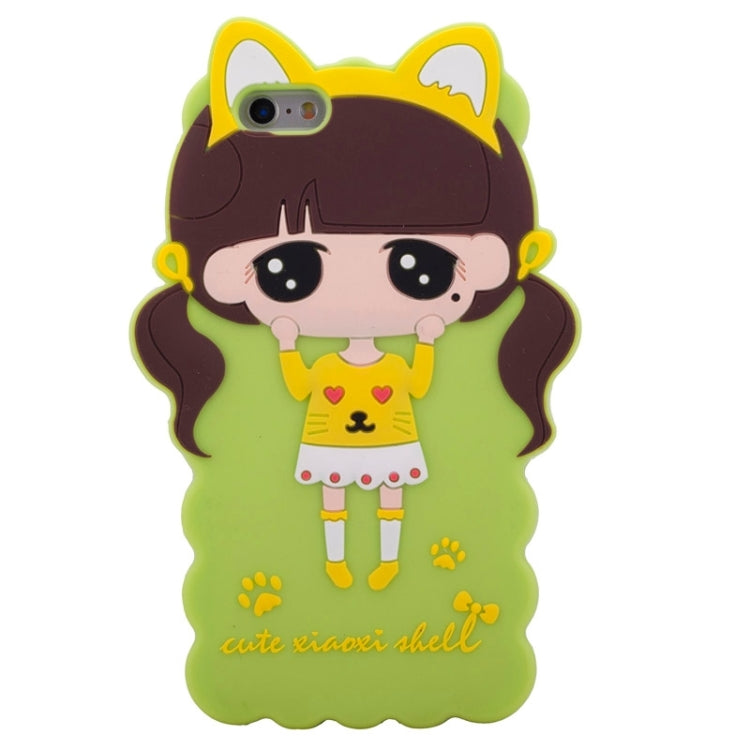 3D Style Cartoon Cute Xiaoxi Pattern Silicone Case for iPhone 6 Plus(Green)