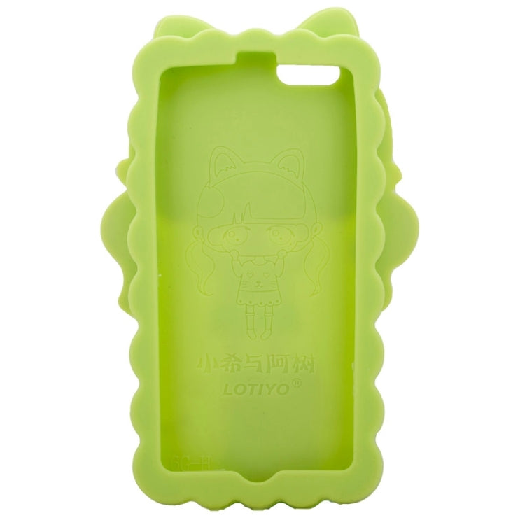 3D Style Cartoon Cute Xiaoxi Pattern Silicone Case for iPhone 6 Plus(Green)