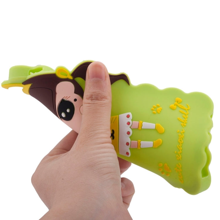 3D Style Cartoon Cute Xiaoxi Pattern Silicone Case for iPhone 6 Plus(Green)