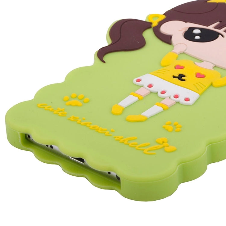 3D Style Cartoon Cute Xiaoxi Pattern Silicone Case for iPhone 6 Plus(Green)