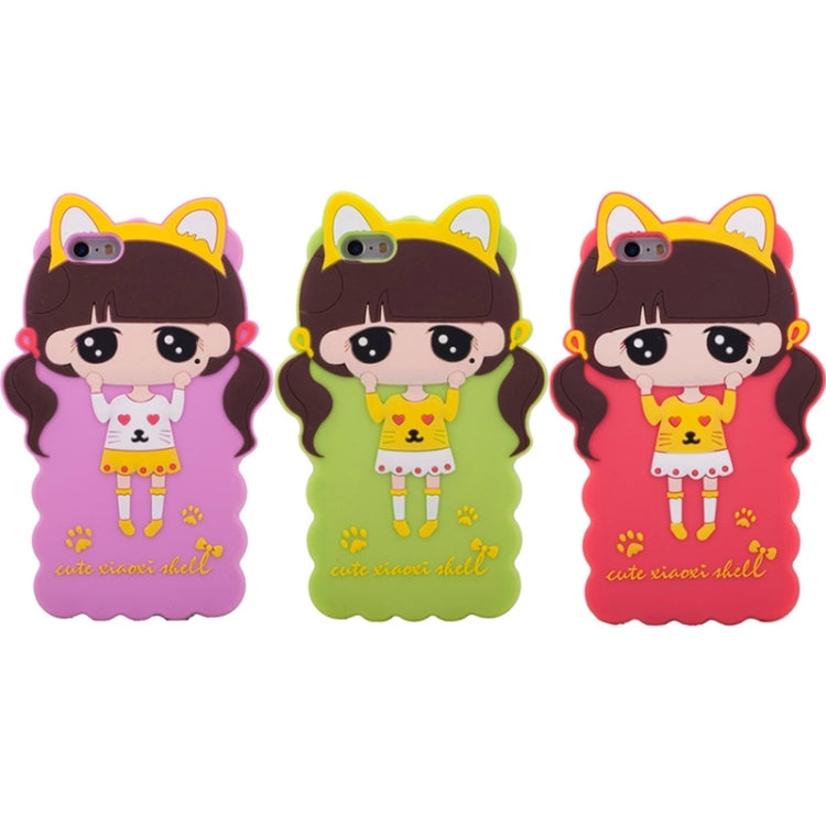 3D Style Cartoon Cute Xiaoxi Pattern Silicone Case for iPhone 6 Plus(Green)