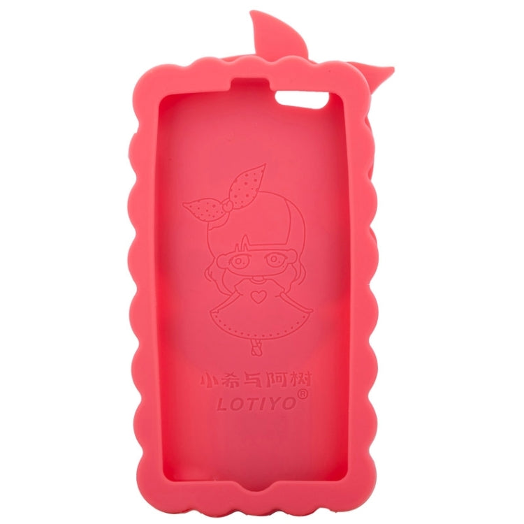 3D Style Cartoon Cute Xiaoxi Pattern Silicone Case for iPhone 6 Plus(Red)