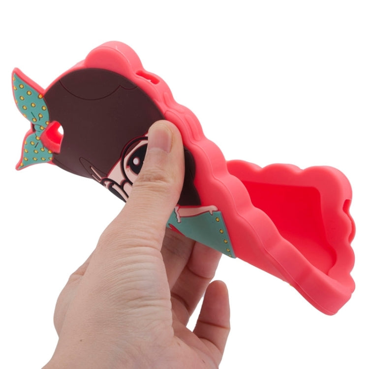 3D Style Cartoon Cute Xiaoxi Pattern Silicone Case for iPhone 6 Plus(Red)