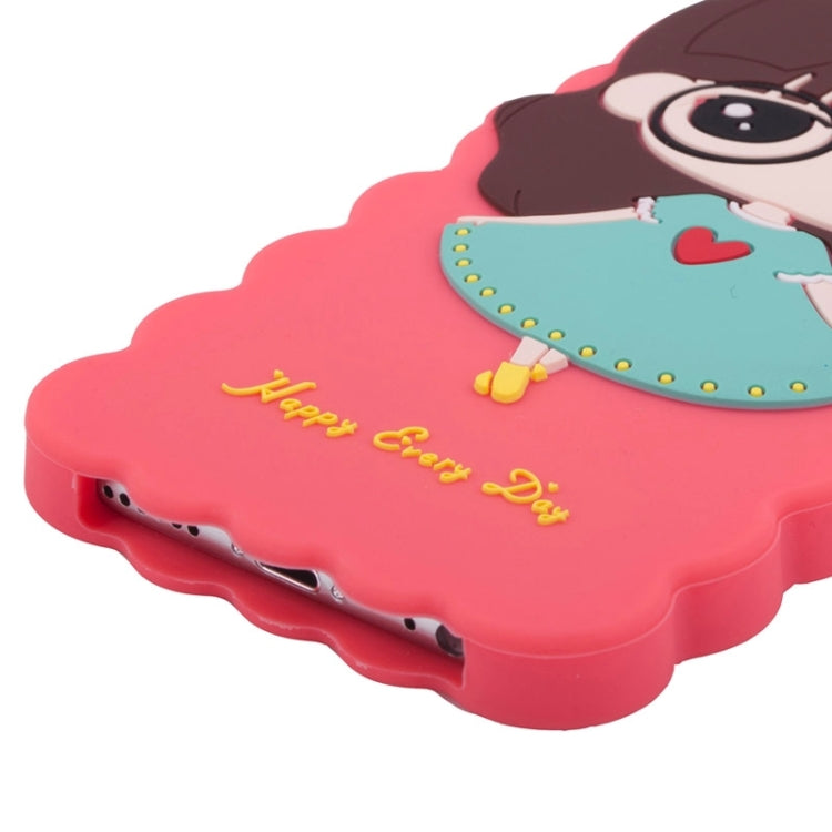 3D Style Cartoon Cute Xiaoxi Pattern Silicone Case for iPhone 6 Plus(Red)