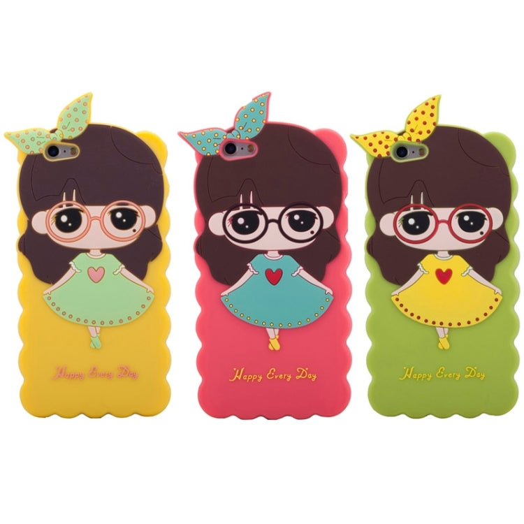 3D Style Cartoon Cute Xiaoxi Pattern Silicone Case for iPhone 6 Plus(Red)