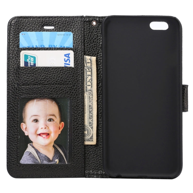 For iPhone 6 Plus & 6s Plus Litchi Texture Horizontal Flip Leather Case with Card Slots & Holder & Wallet & Photo Frame & Lanyard