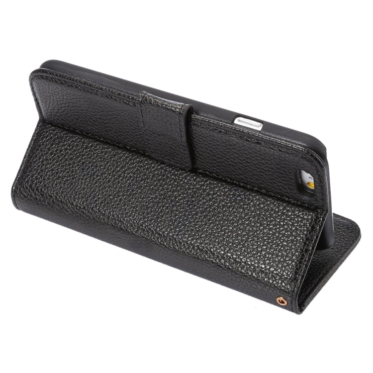 For iPhone 6 Plus & 6s Plus Litchi Texture Horizontal Flip Leather Case with Card Slots & Holder & Wallet & Photo Frame & Lanyard