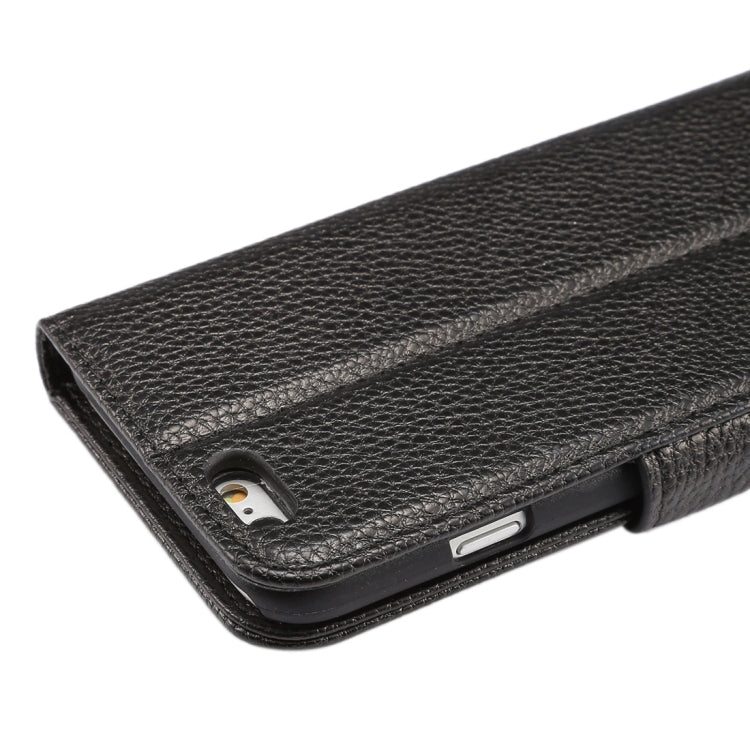 For iPhone 6 Plus & 6s Plus Litchi Texture Horizontal Flip Leather Case with Card Slots & Holder & Wallet & Photo Frame & Lanyard