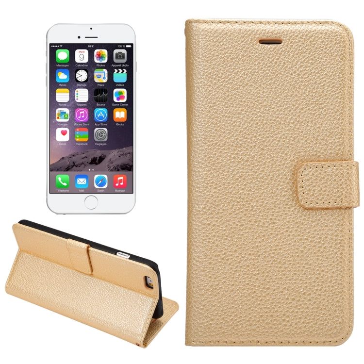 For iPhone 6 Plus & 6s Plus Litchi Texture Horizontal Flip Leather Case with Card Slots & Holder & Wallet & Photo Frame & Lanyard