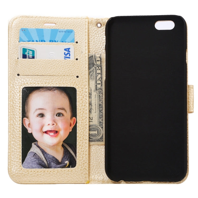 For iPhone 6 Plus & 6s Plus Litchi Texture Horizontal Flip Leather Case with Card Slots & Holder & Wallet & Photo Frame & Lanyard